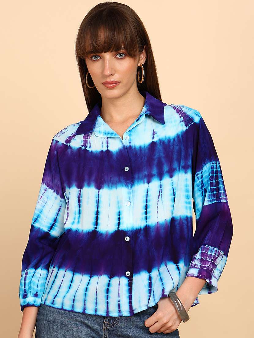 women tie and dye long sleeves regular shirt