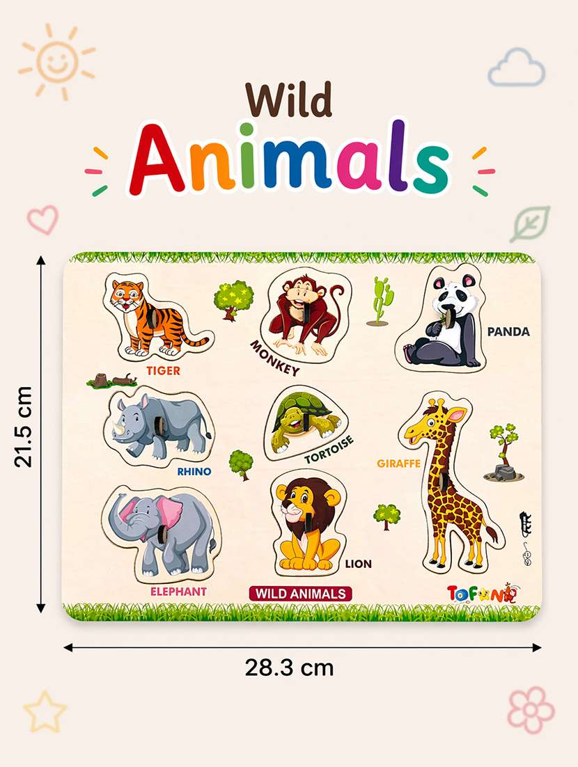 kids pack of 3 wooden pegged puzzle - 22627369 -  Standard Image - 3