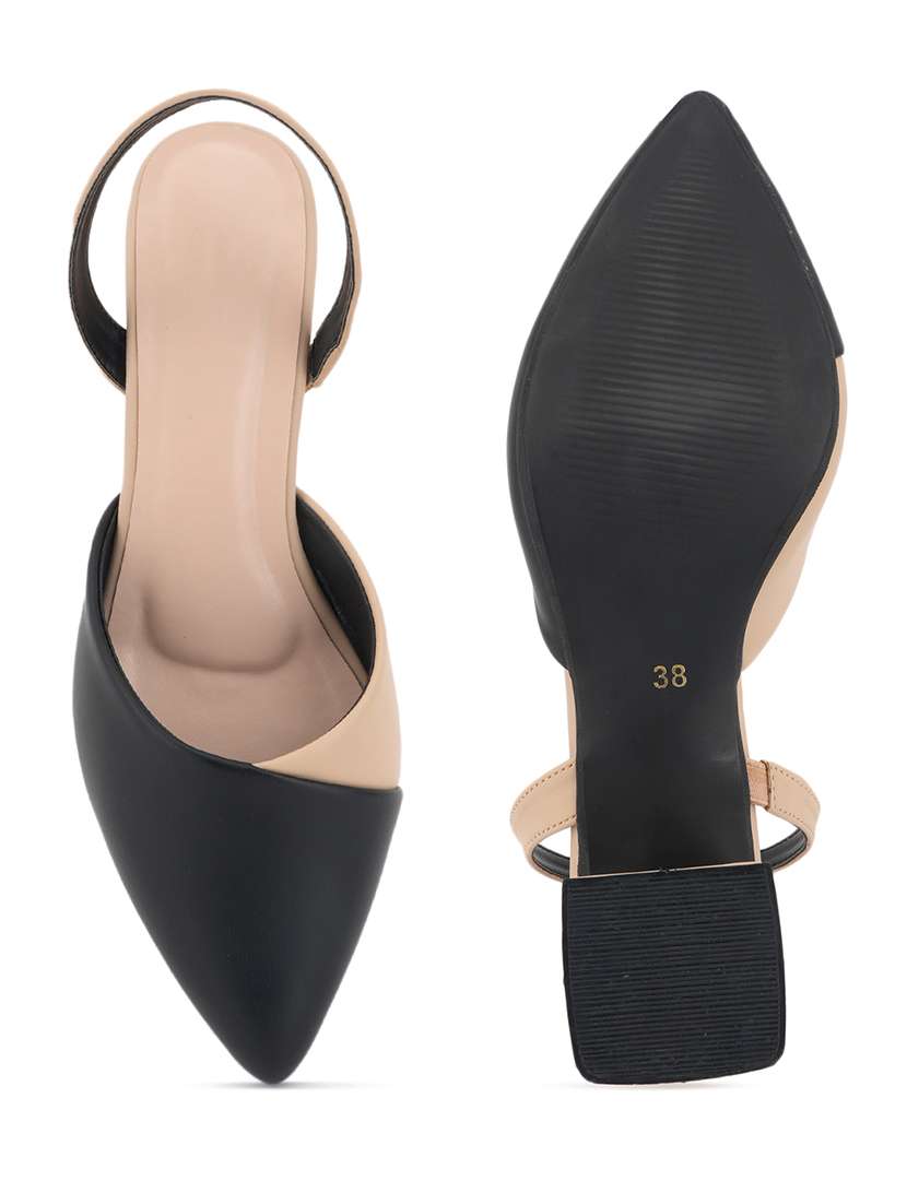 Women Colourblocked Back Strap Pointed Sandal - 22627505 -  Standard Image - 3