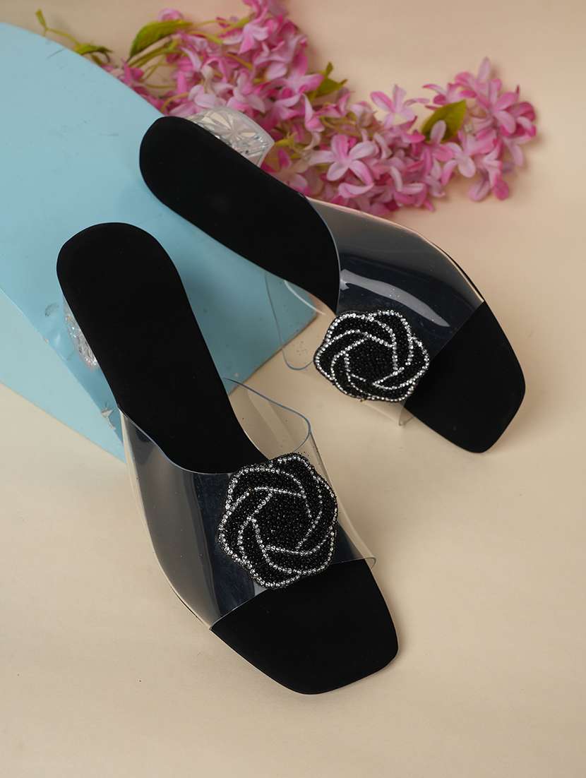 women embellished slip on sandal
