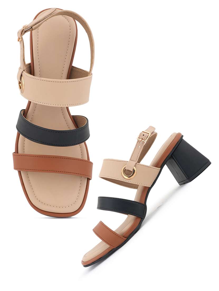 Women Colourblocked Back Strap Sandal - 22627522 -  Standard Image - 3