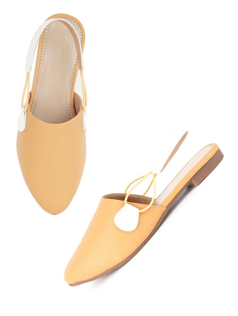 women solid back strap mules