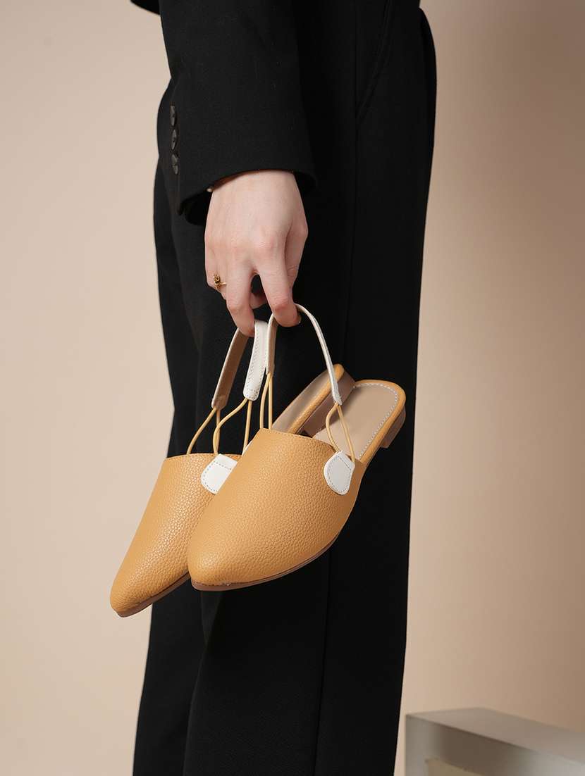 Women Solid Back Strap Mules - 22627545 -  Standard Image - 5