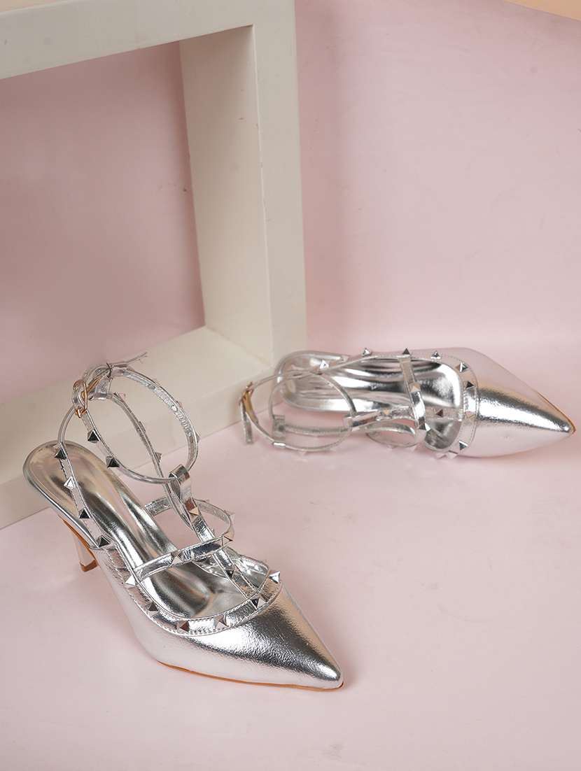 women embellished ankle strap pointed sandal