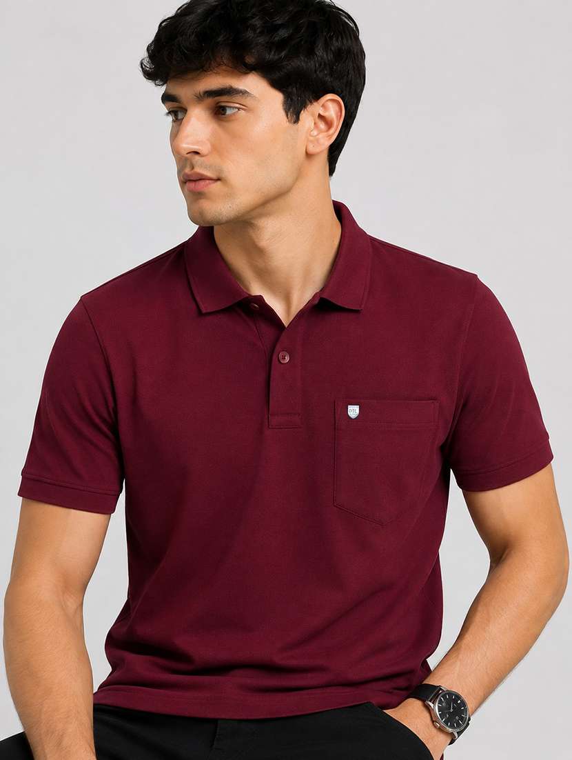 men solid short sleeve regular fit polo t-shirt