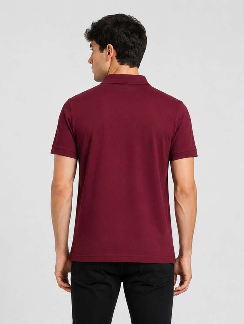 Men Solid Short Sleeve Regular Fit Polo T-shirt - 22627648 -  Standard Image - 3