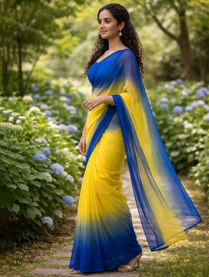 women ombre casual wear saree with blouse - 22627671 -  Standard Image - 3