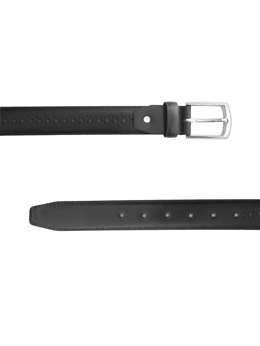 black leather formal belt with silver buckle - 22627784 -  Standard Image - 3