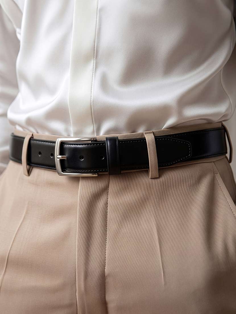 Men Solid Genuine Leather Belt - 22627785 -  Standard Image - 5