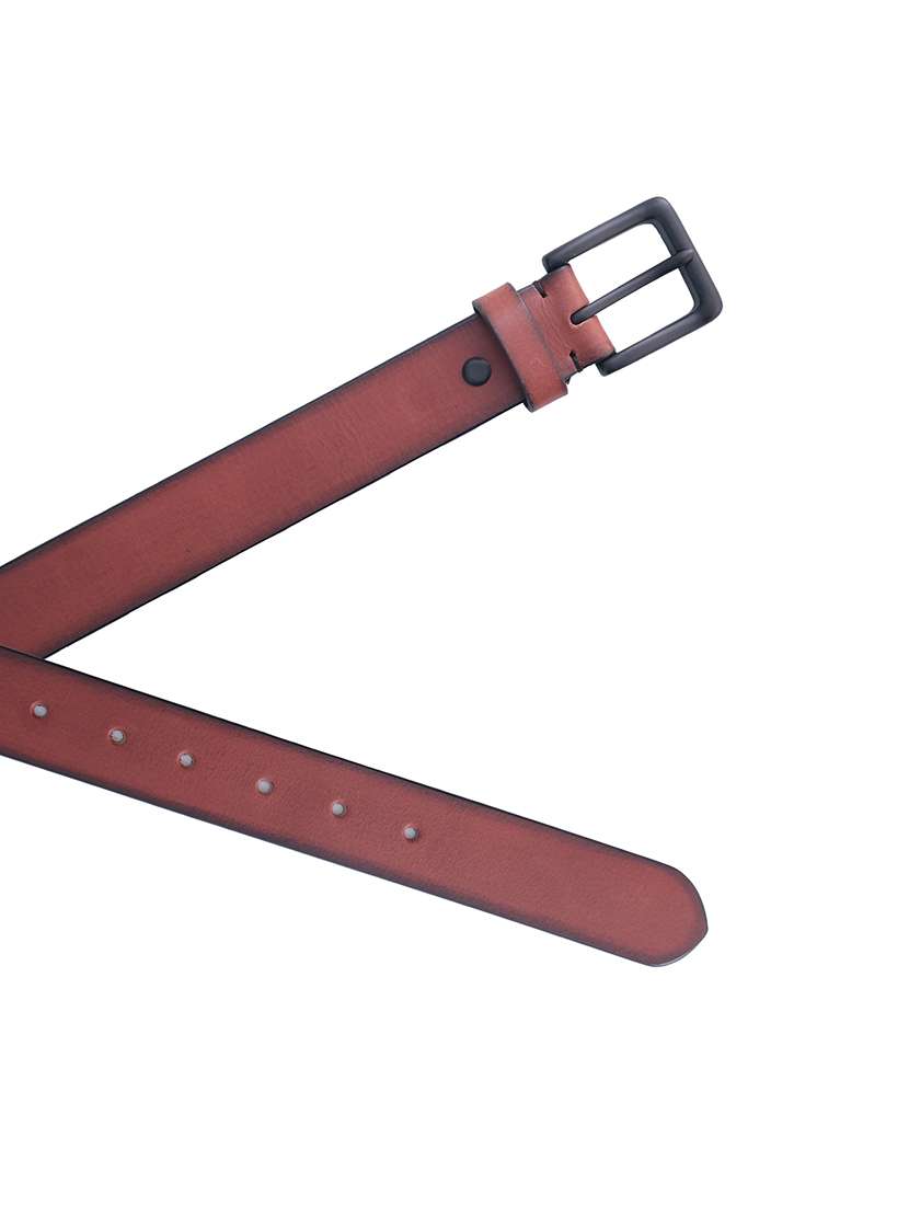 men solid brown leather belt with buckle closure - 22627788 -  Standard Image - 5