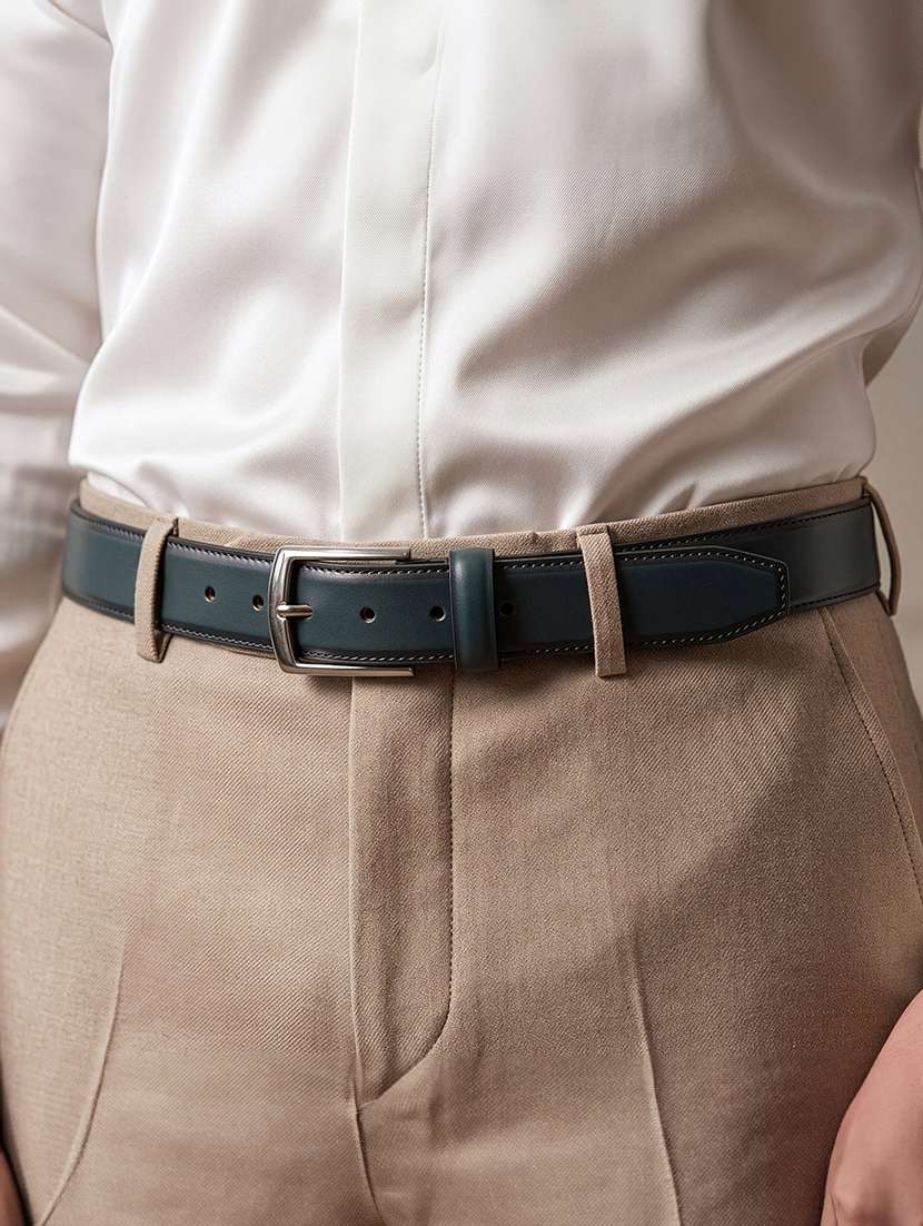 Men Genuine Leather Plain Belt With Buckle Closure - 22627792 -  Standard Image - 3