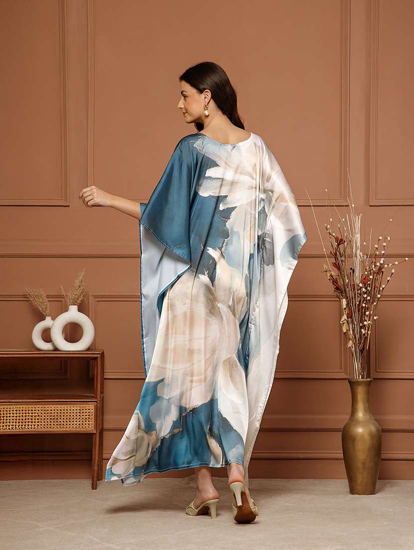 women printed v neck kaftan dress - 22627814 -  Standard Image - 5