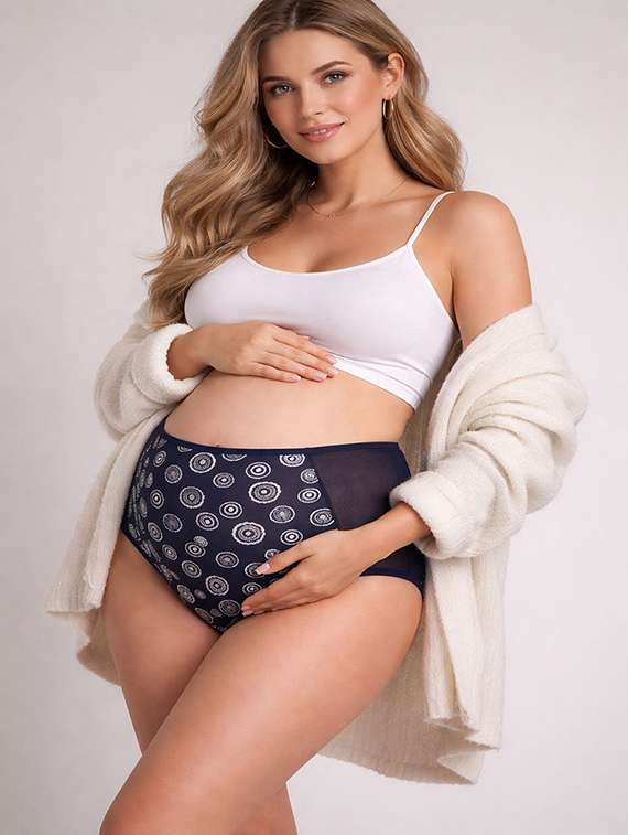 women printed high rise maternity panty