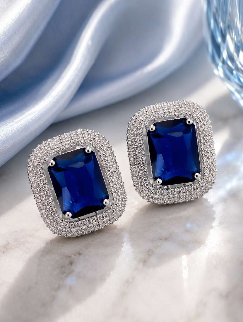 mesmerizing crystal blue studs