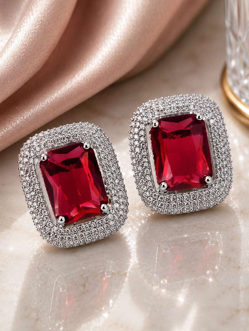 captivating crystal red studs