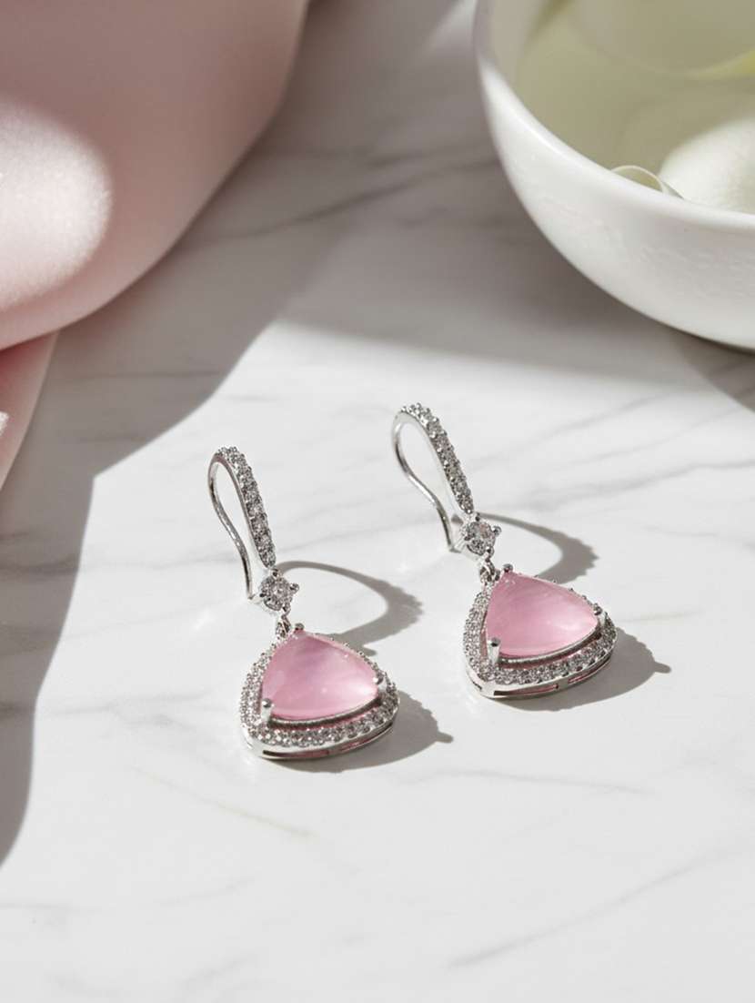 women  triangle drop earrings
