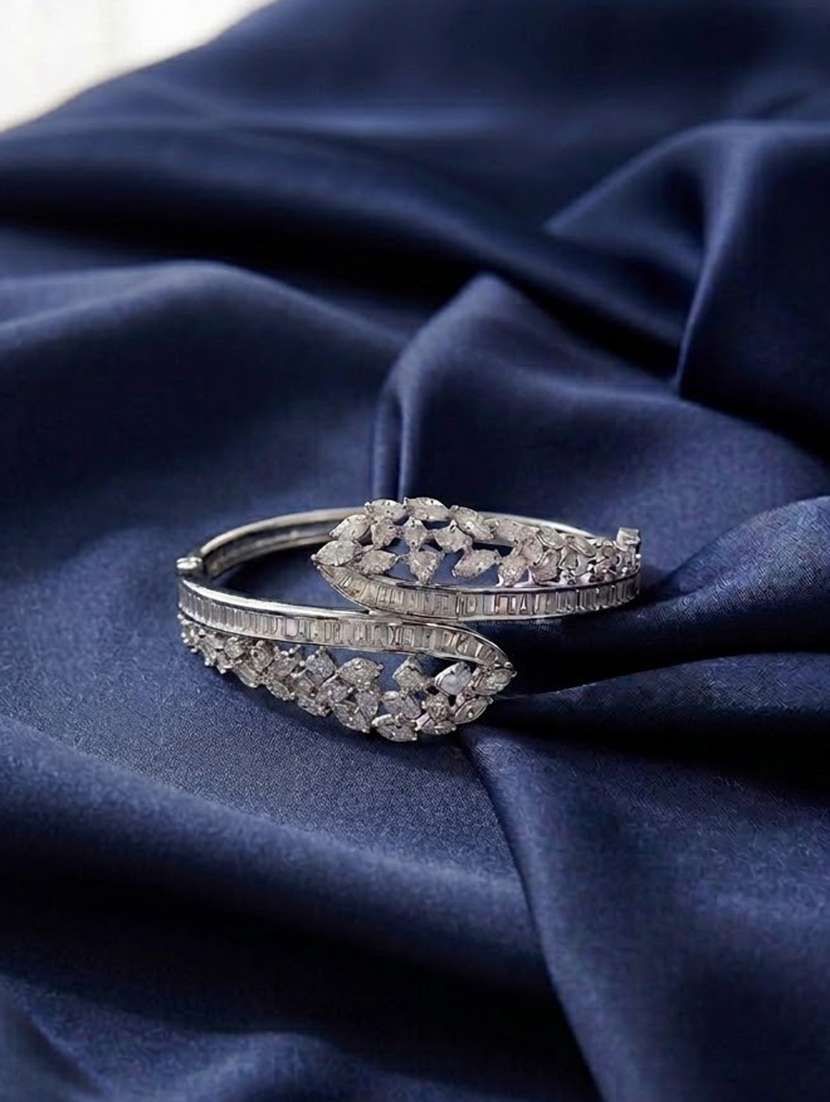 women white stone rhodium bracelet