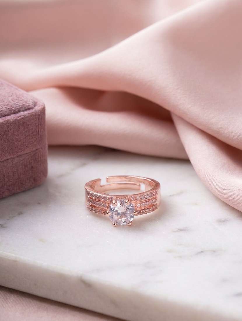 opal touch rose gold wedding elegance ring