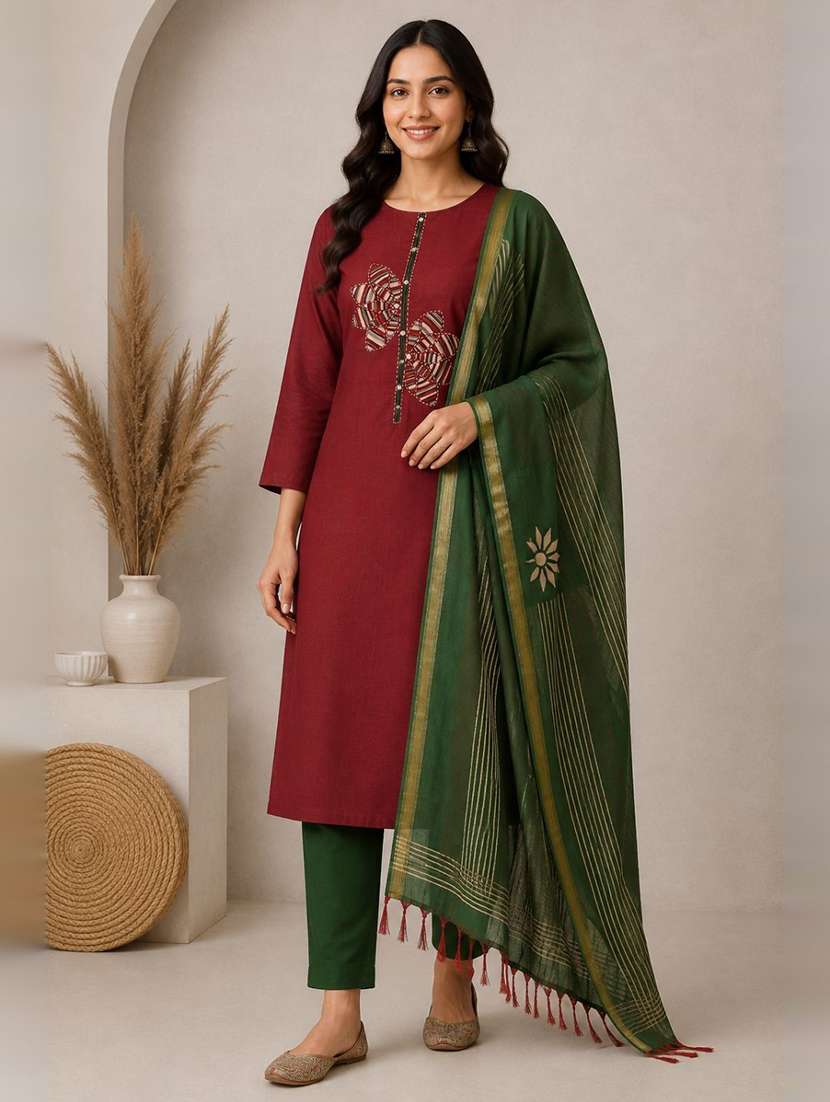 women printed unstitched suit set
