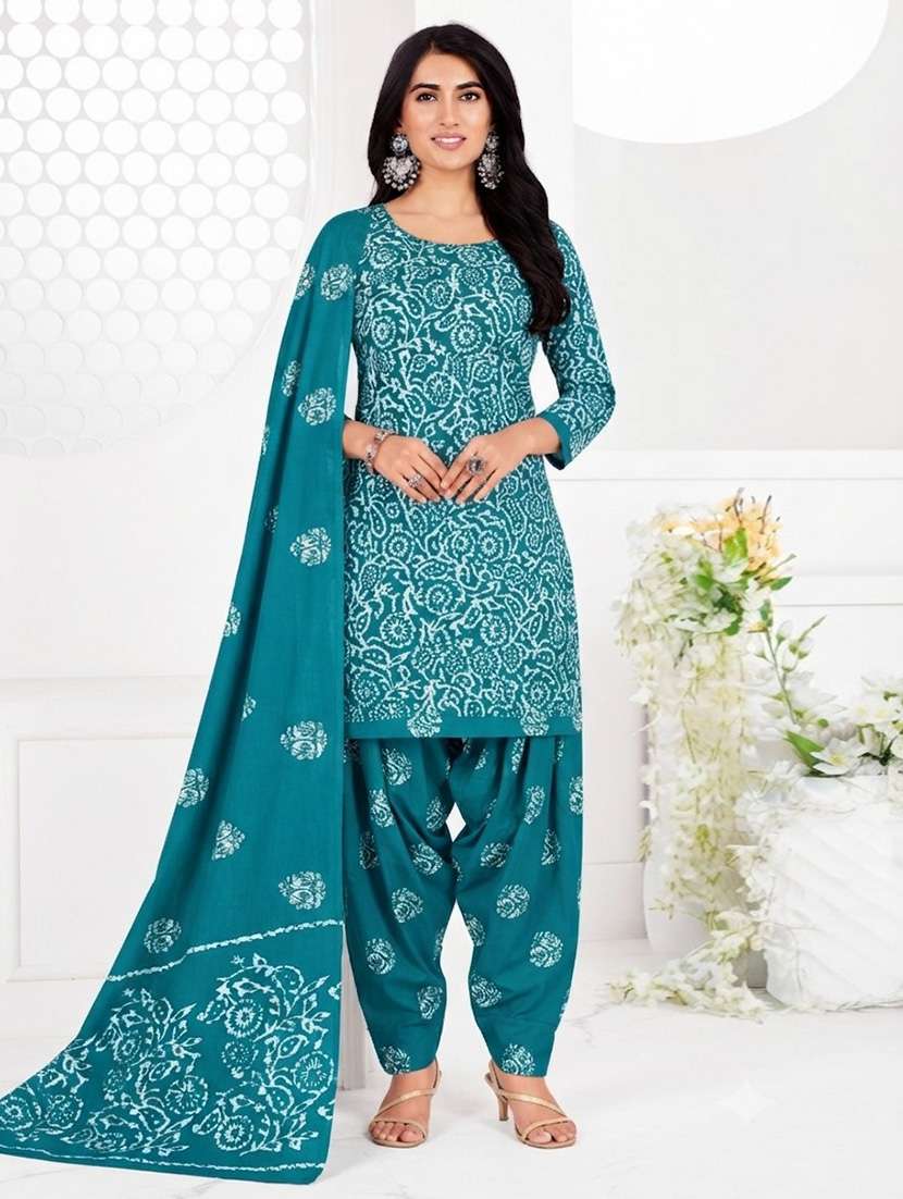 women printed unstitched suit set