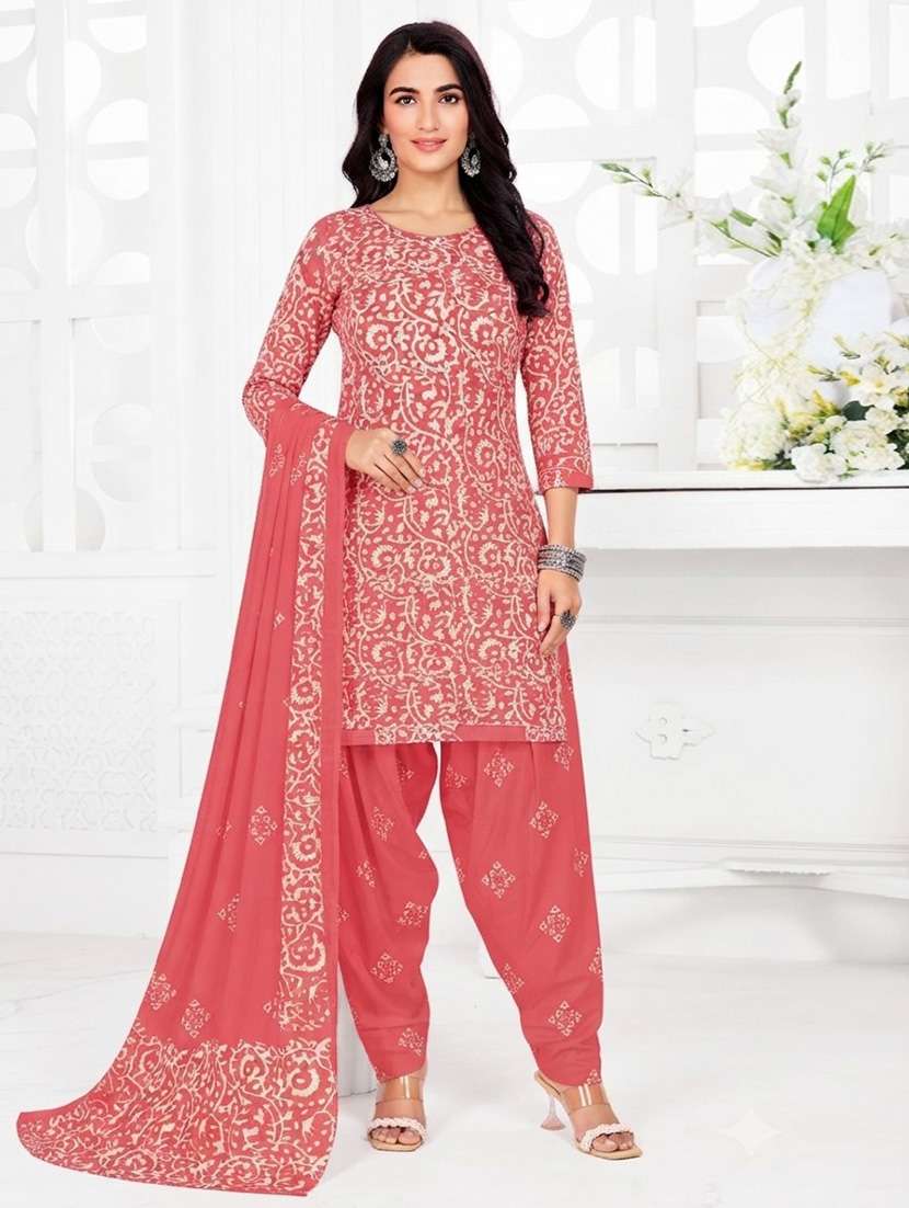 women printed unstitched suit set