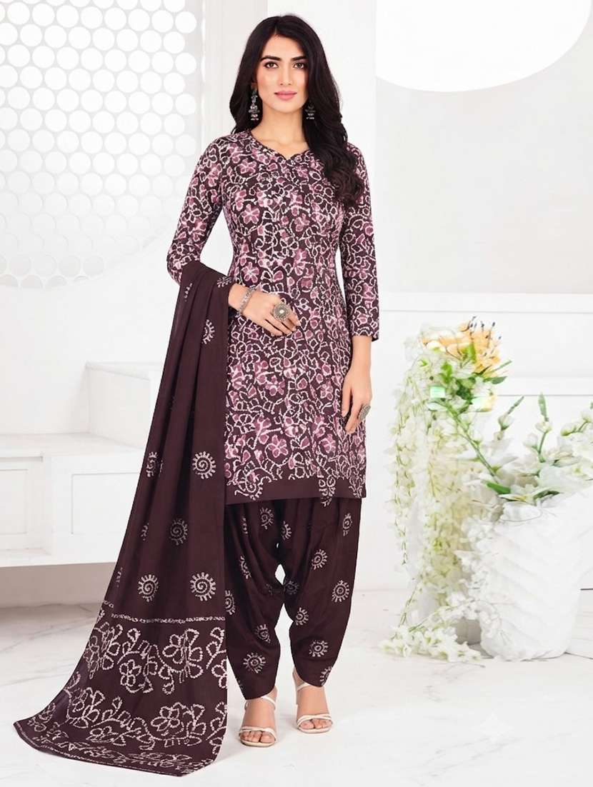 women printed unstitched suit set