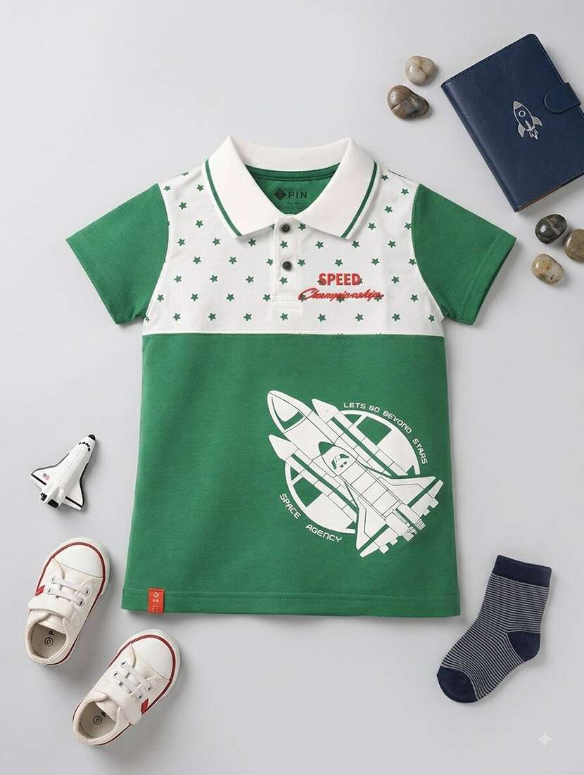 Boys Printed Short Sleeves Polo T-shirt - 22635345 -  Standard Image - 3