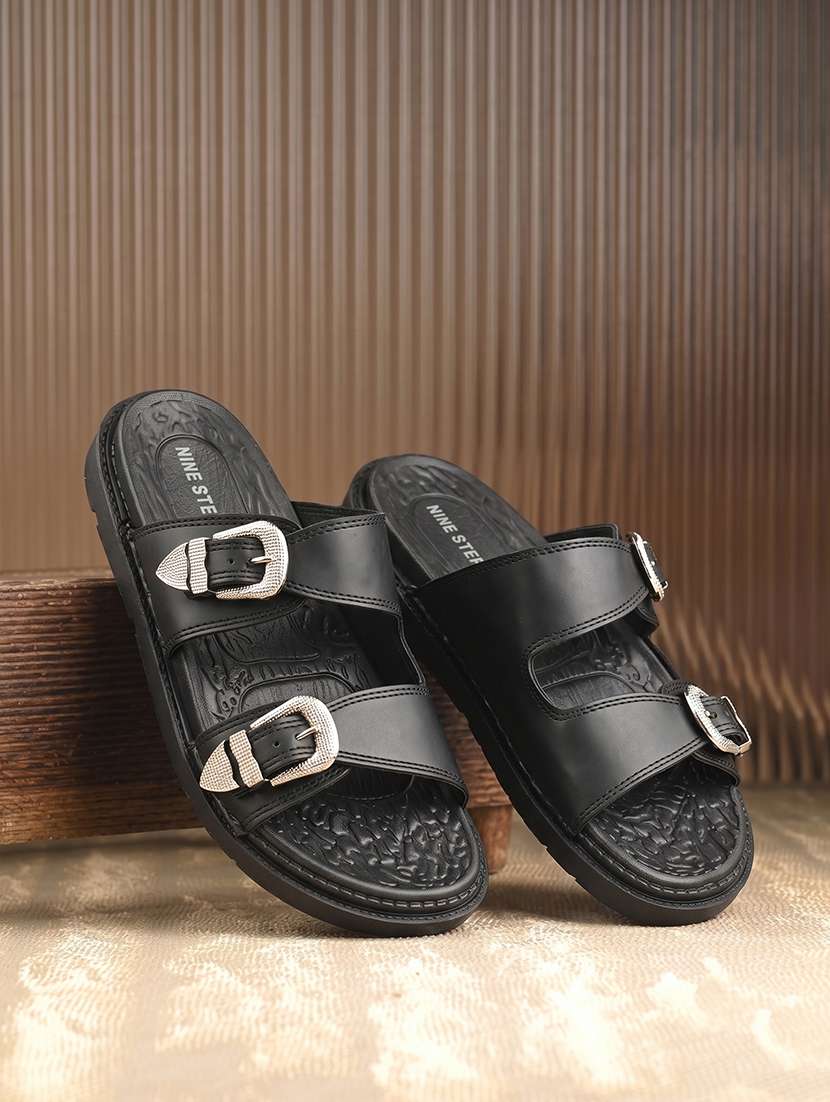 men black slip on sandal