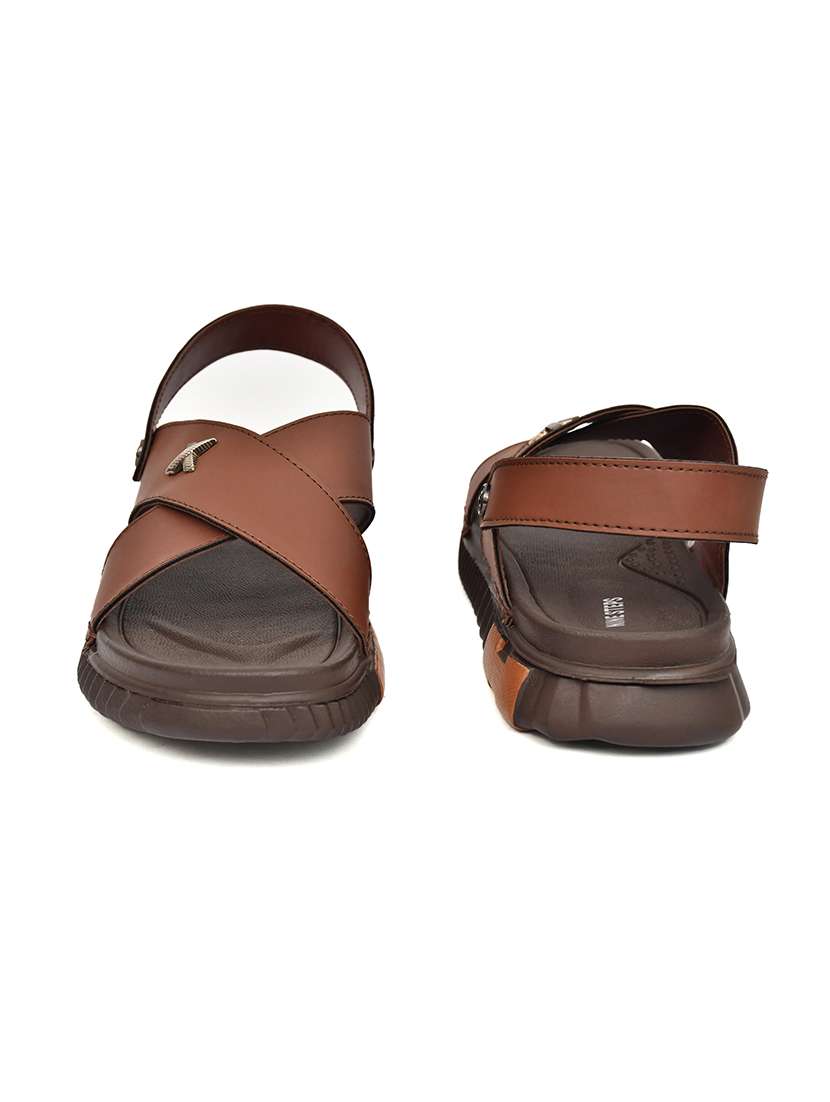 Men Brown Back Strap Sandal - 22635358 -  Standard Image - 3