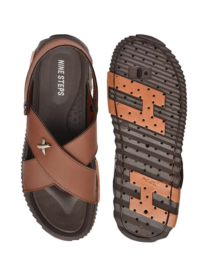 Men Brown Back Strap Sandal - 22635358 -  Standard Image - 5