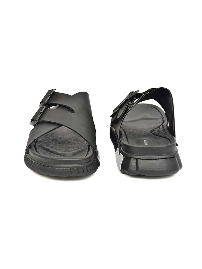 men black slip on sandal - 22635359 -  Standard Image - 3