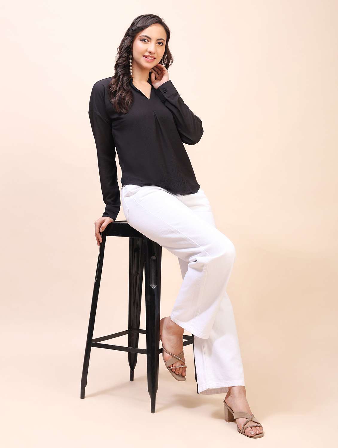 Women Solid Long Sleeves Regular Top - 22635391 -  Standard Image - 5