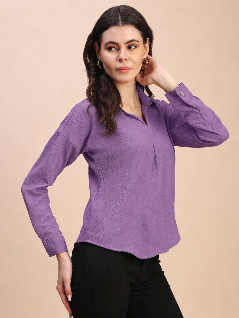 Women Solid Long Sleeves Regular Top - 22635394 -  Standard Image - 3