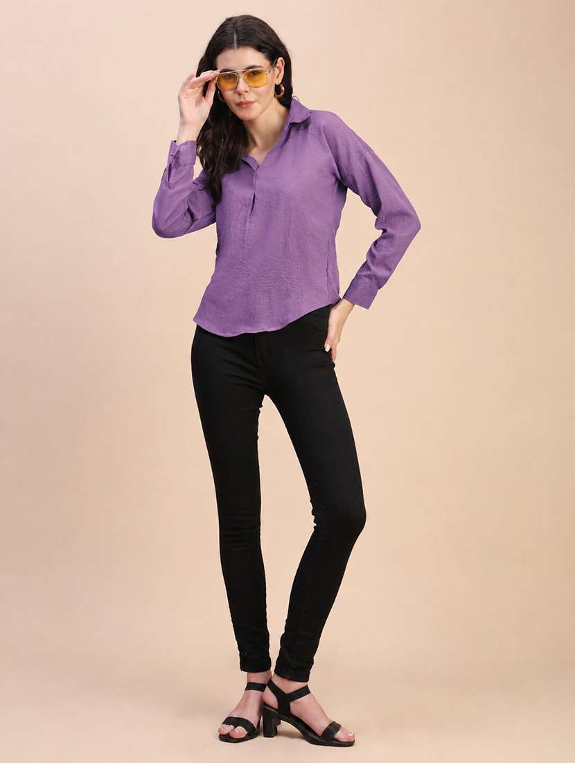 Women Solid Long Sleeves Regular Top - 22635394 -  Standard Image - 5