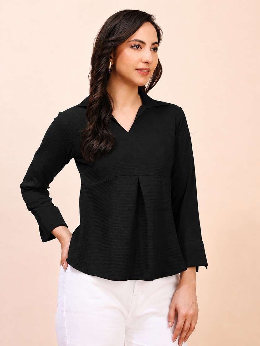 Women Solid Long Sleeves Regular Top - 22635399 -  Standard Image - 3
