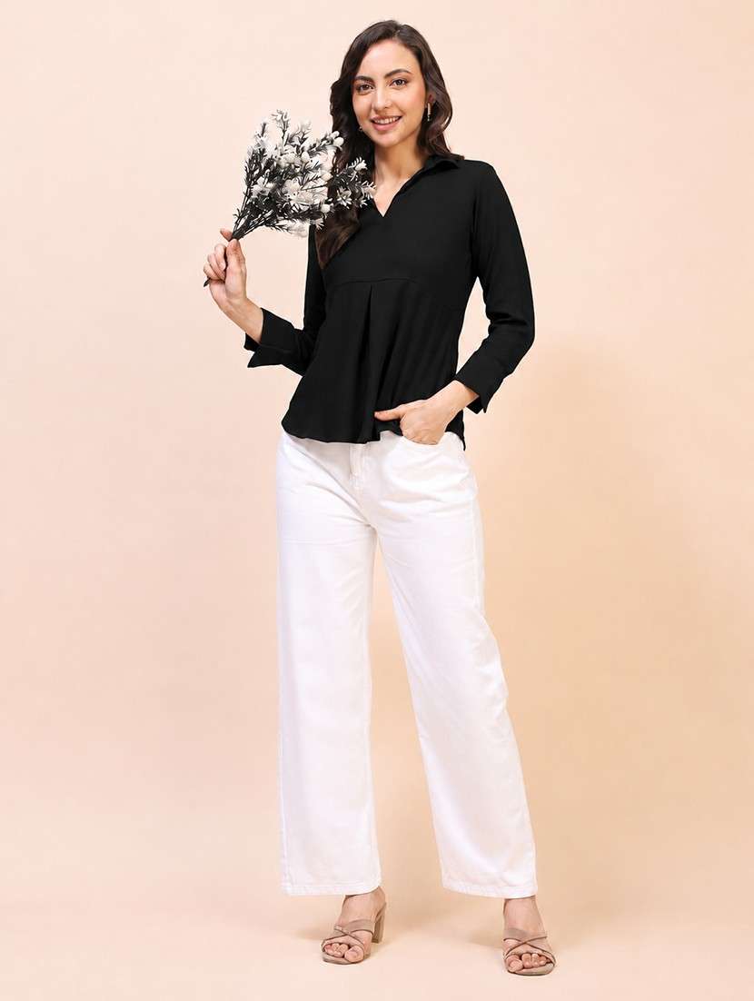 Women Solid Long Sleeves Regular Top - 22635399 -  Standard Image - 5