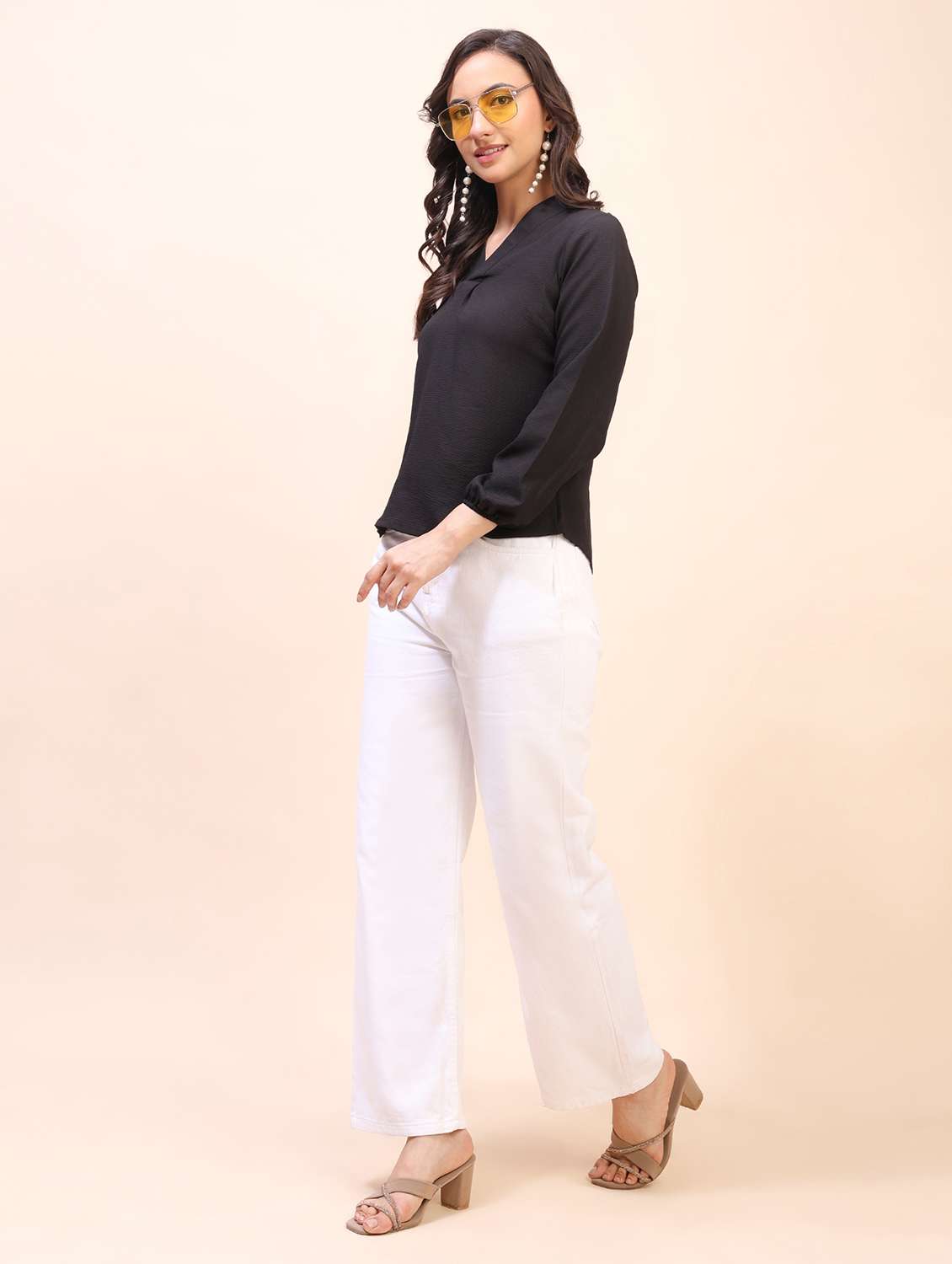 women solid long sleeves regular top - 22635407 -  Standard Image - 5
