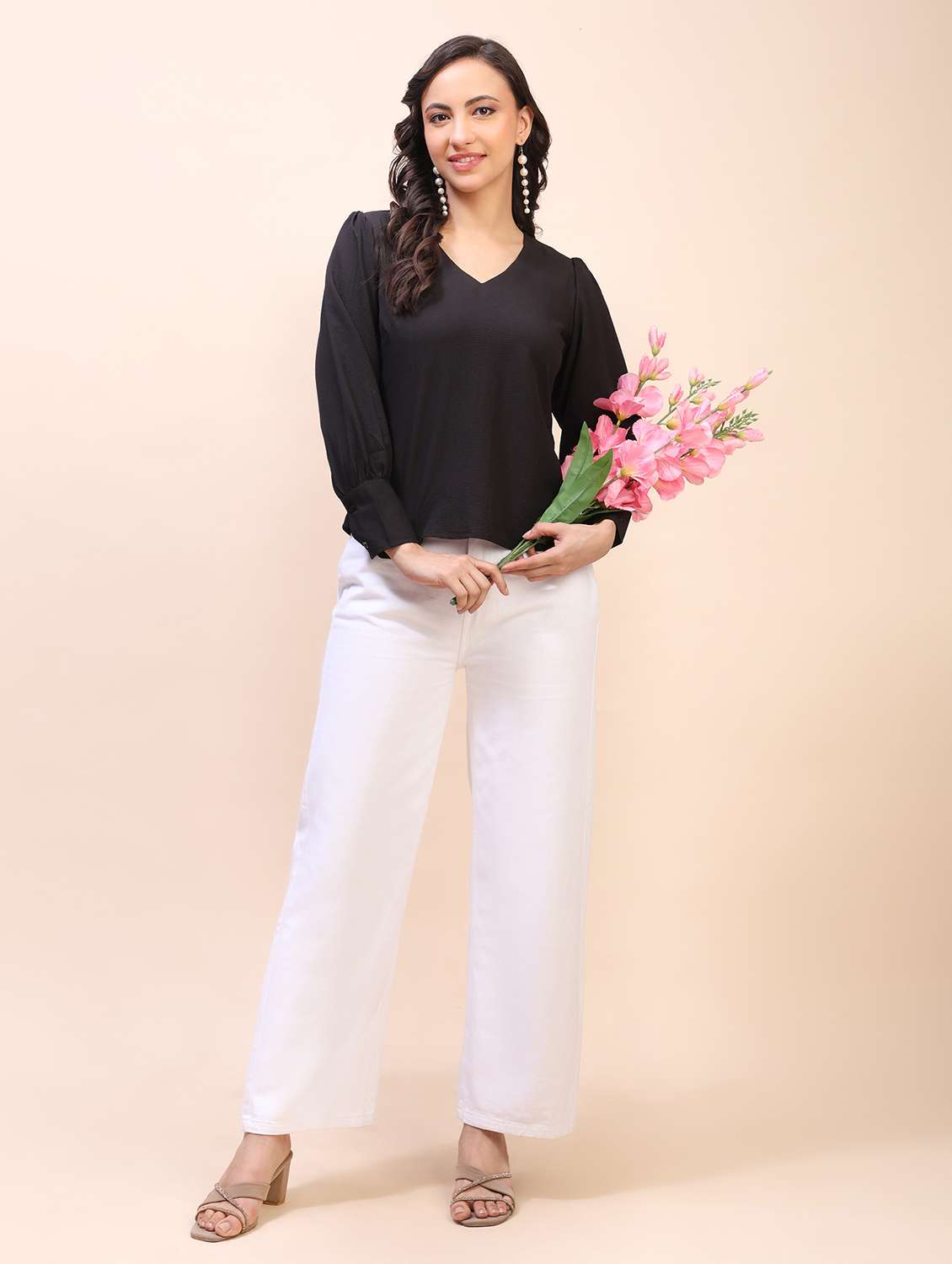 Women Self Design Long Sleeves Regular Top - 22635415 -  Standard Image - 5