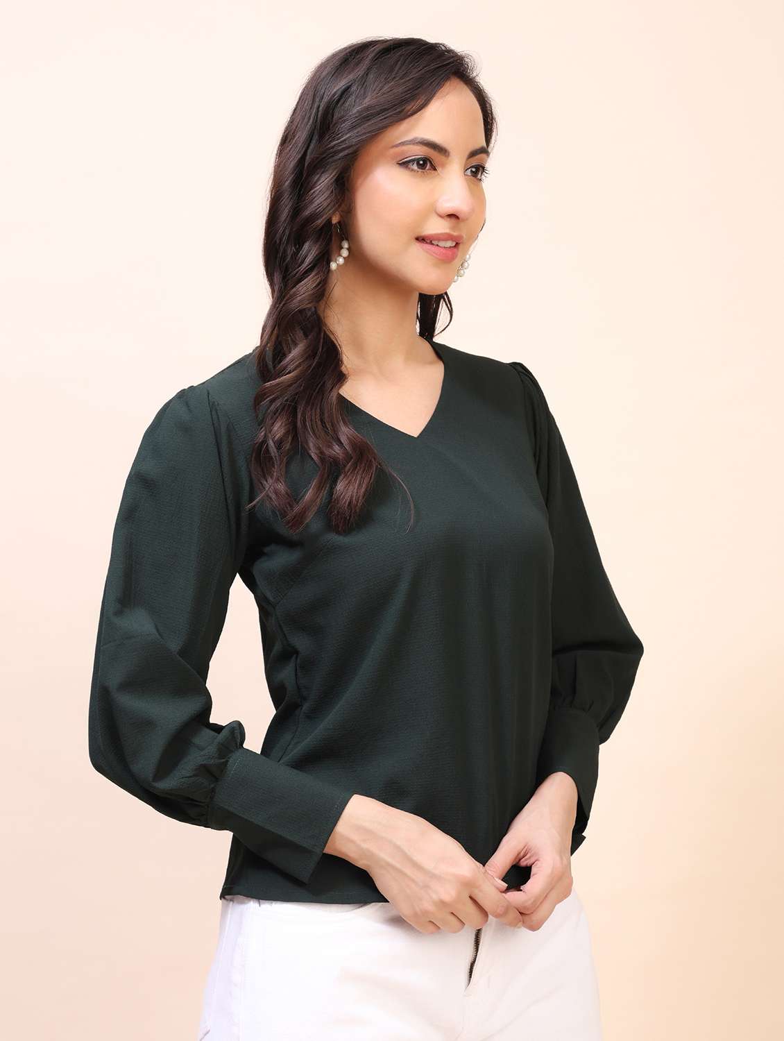 Women Solid Long Sleeves Regular Top - 22635416 -  Standard Image - 3