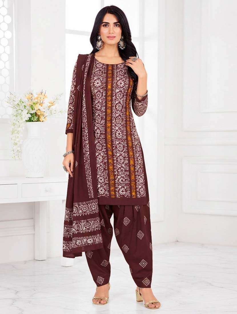 women printed unstitched suit set