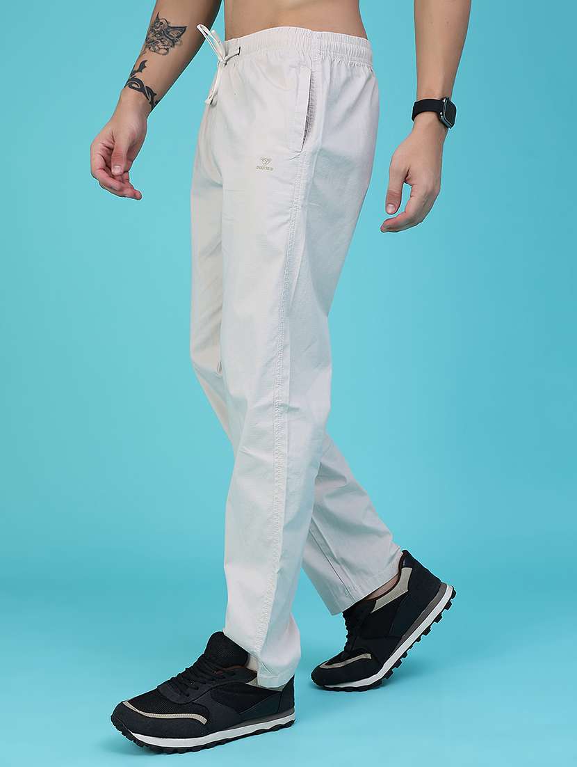 Men Solid Mid Rise Flat Front Casual Trouser - 22635740 -  Standard Image - 3