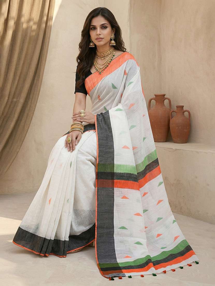 women self design handloom saree with blouse - 22637714 -  Standard Image - 3