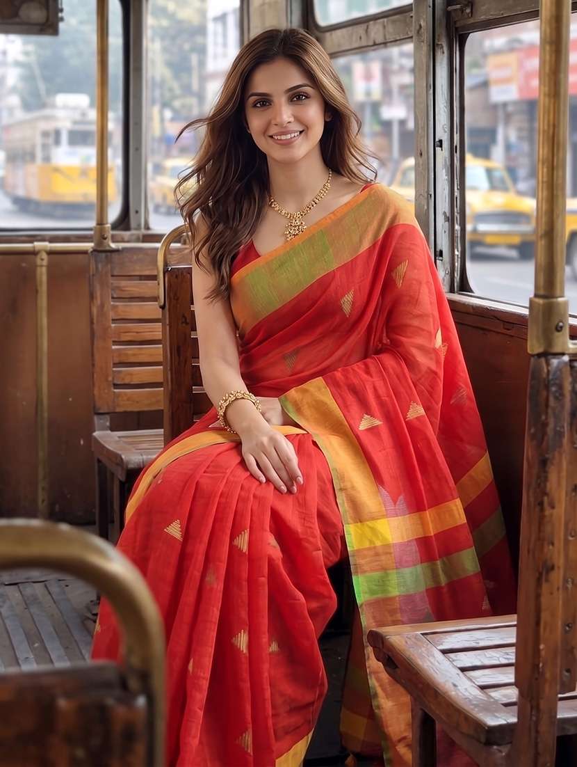 women self design handloom saree with blouse - 22637717 -  Standard Image - 3