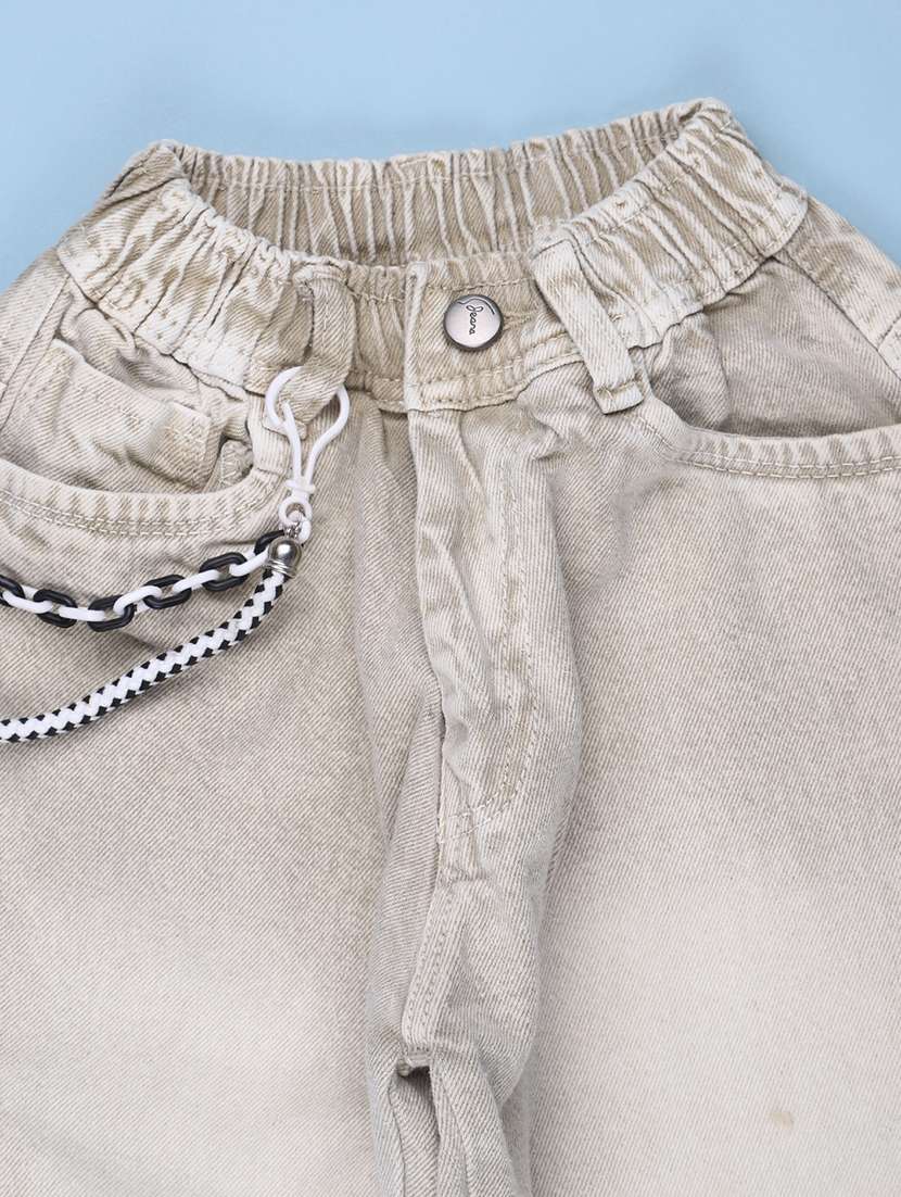 Boys Washed Mid Rise Regular Fit Cargo - 22638596 -  Standard Image - 3