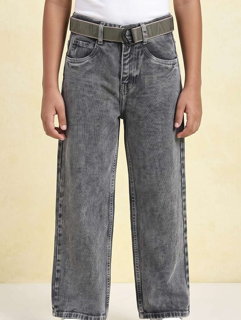boys washed mid rise straight jeans