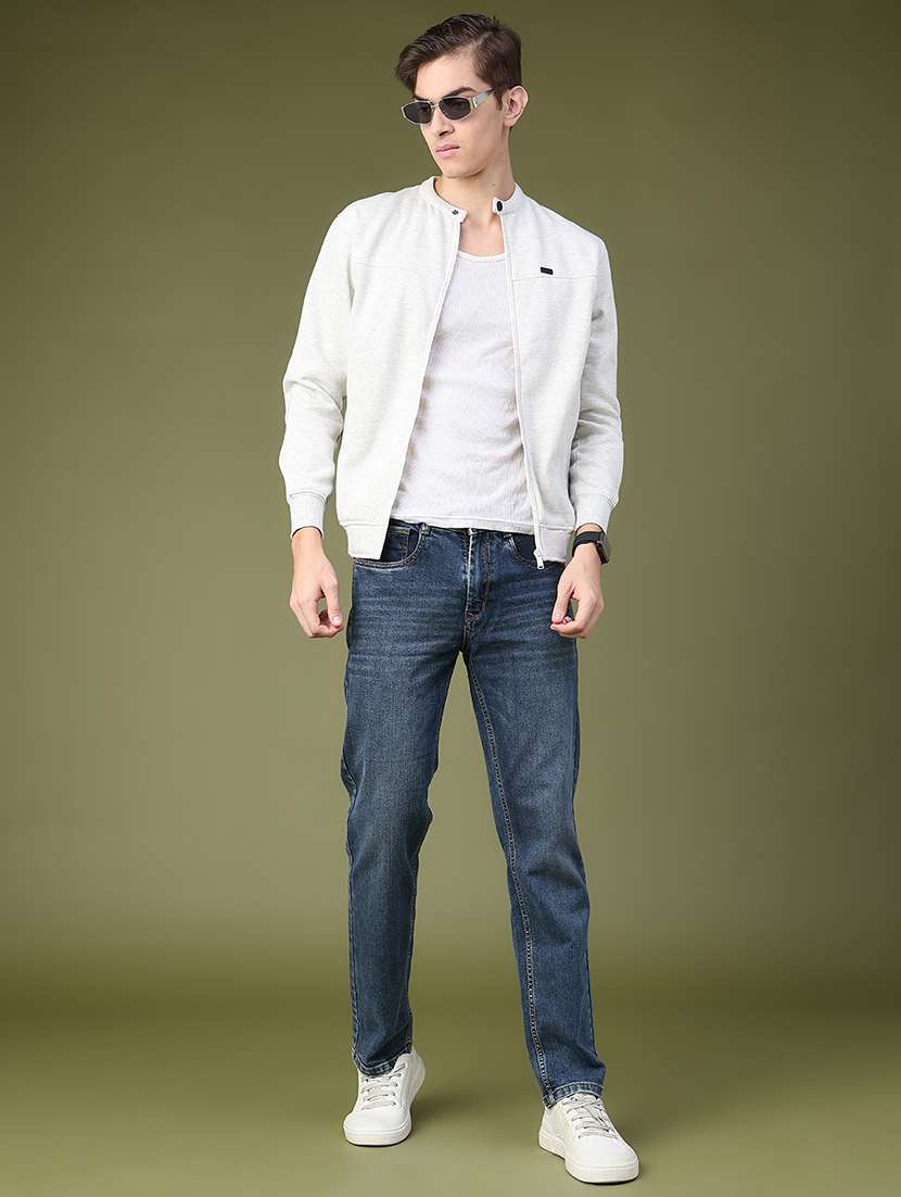 Men Washed Mid Rise Full Length Straight Jeans - 22638696 -  Standard Image - 5