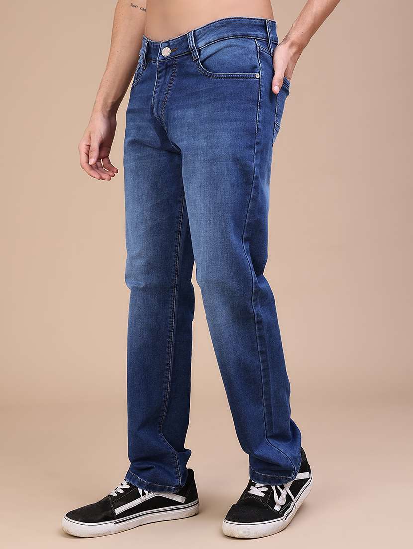 Men Washed Mid Rise Full Length Straight Jeans - 22638845 -  Standard Image - 3