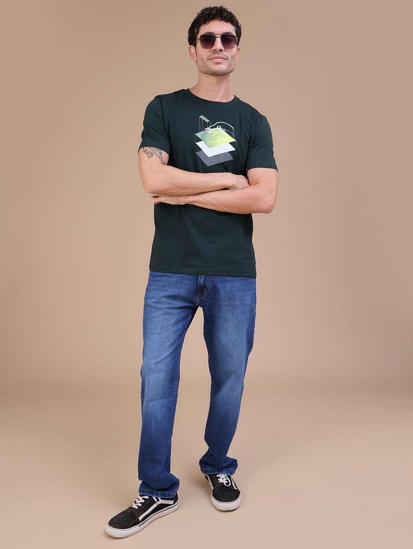 Men Washed Mid Rise Full Length Straight Jeans - 22638845 -  Standard Image - 5