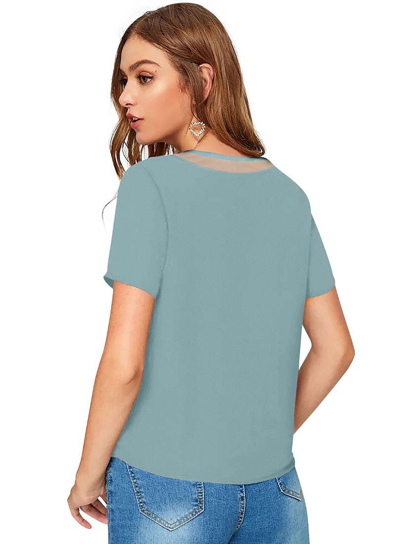 Women Solid V Neck Regular Fit Top - 22639183 -  Standard Image - 3