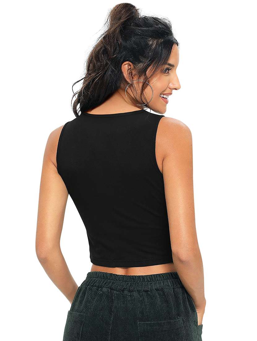 women colourblocked sleeveless crop top - 22639184 -  Standard Image - 3